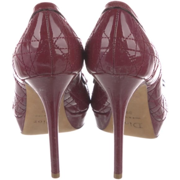 CHRISTIAN DIOR Cannage Pattern Patent Leather Pumps sz IT39 - Picture 4 of 5